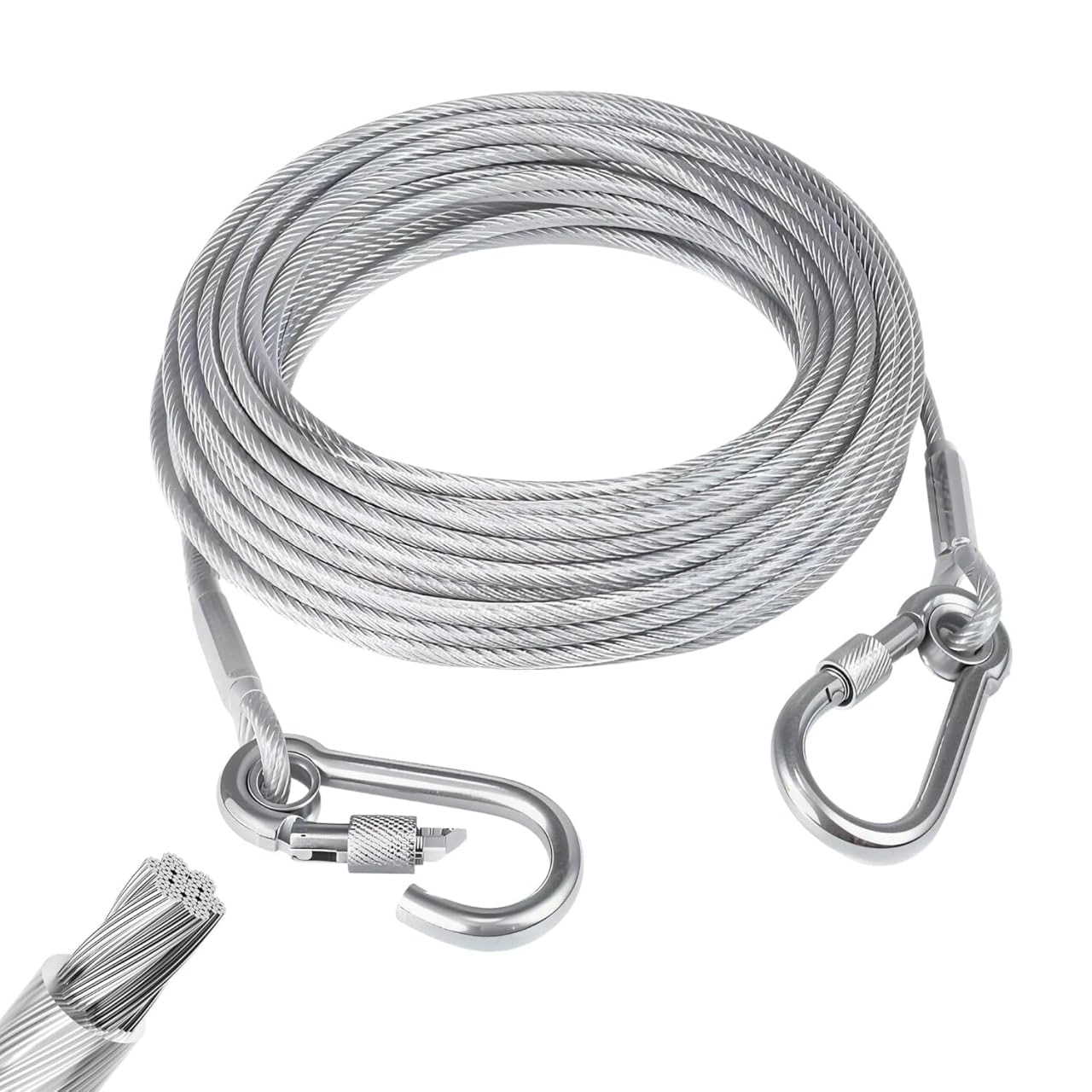 Heavy Duty Steel Clothes Drying Rope 10 Meter with Hooks | 5mm Strong Stainless Steel Clothesline for Balcony, Outdoor & Garden | Rustproof Vinyl Coated Wire Cable & Dual Locking Clasp (10M)-image-42