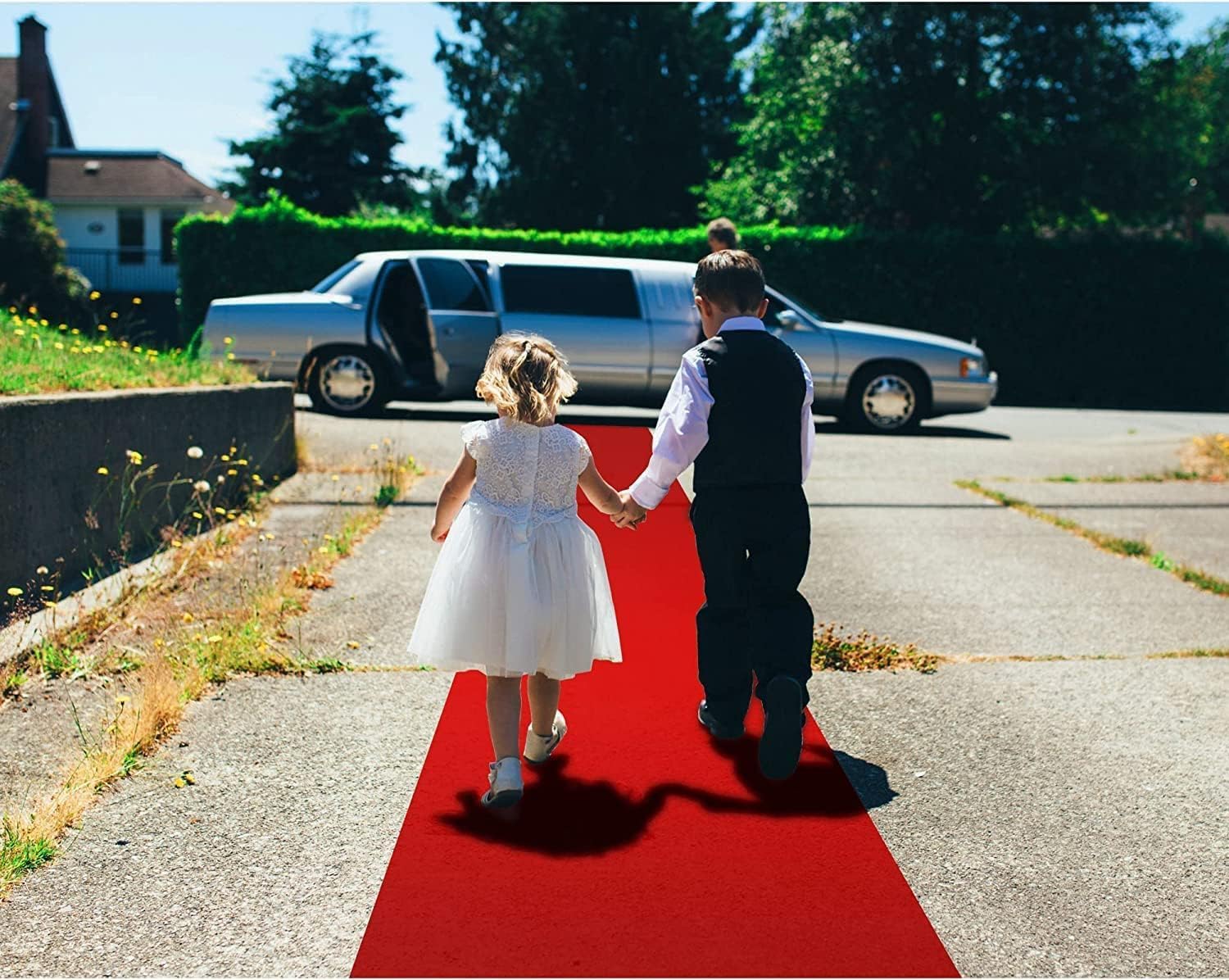 Tapis d'événement Rouge - 10 x 1 m - 5,5 mm - Chemin de mariage - Tapis de réception - Pour foires et événements
