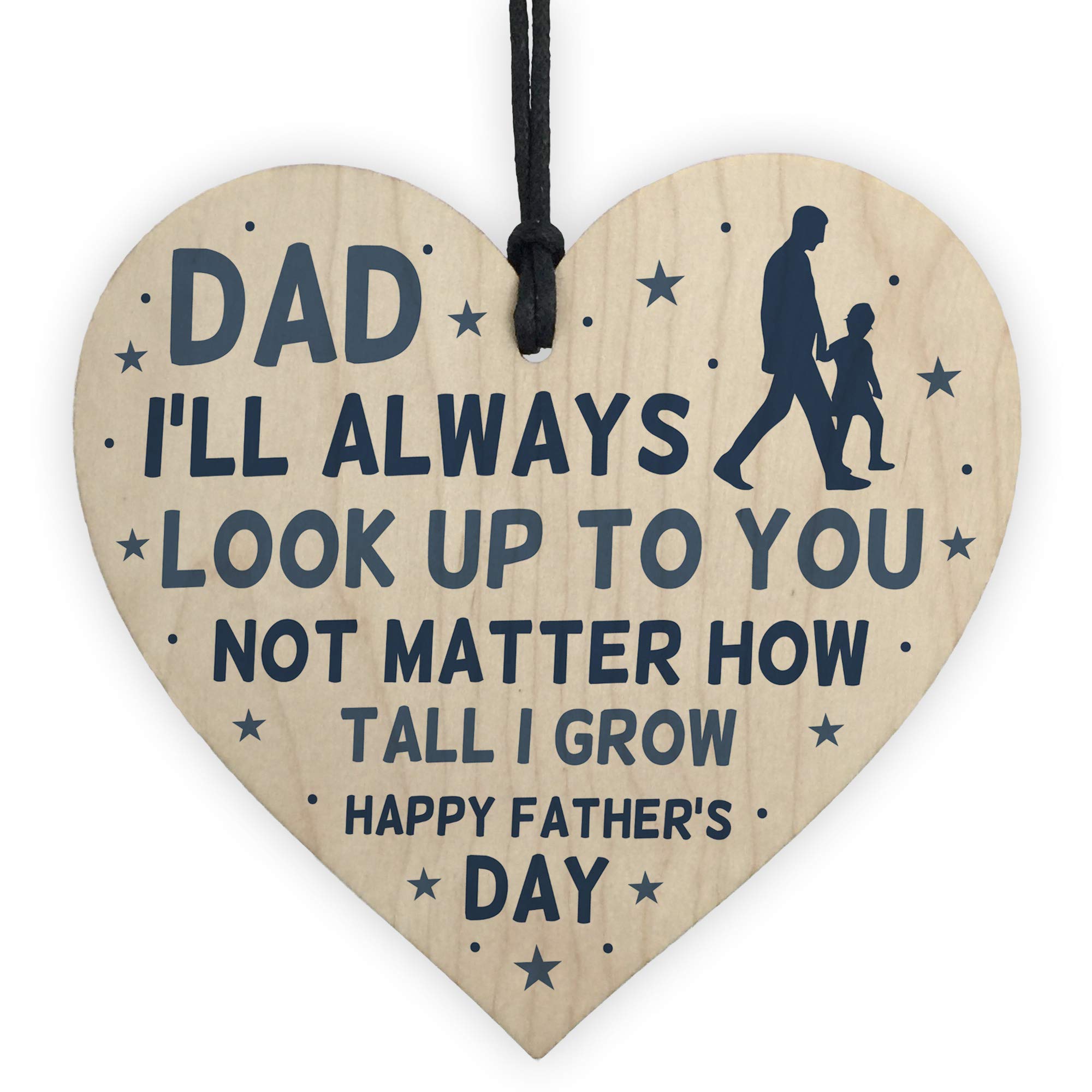 Red Ocean Fathers Day Gift Idea Wooden Heart Sign Gift For Dad Novelty Present Gifts For Him