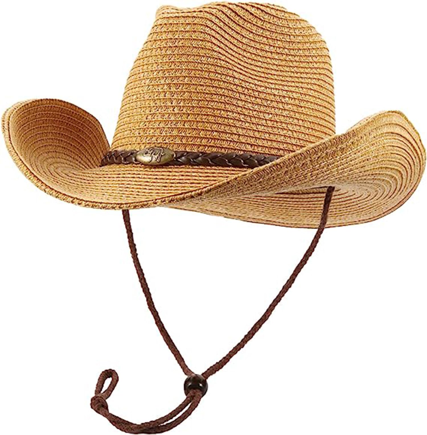 Sponsored Ad – Cowboy Hat with String, Azonee Foldable Summer Sun Protection Straw Beach Hats with Wide Brim with Adjustable Drawstring for Wedding Stage Performance Country Cowboy Hat for Women Men
