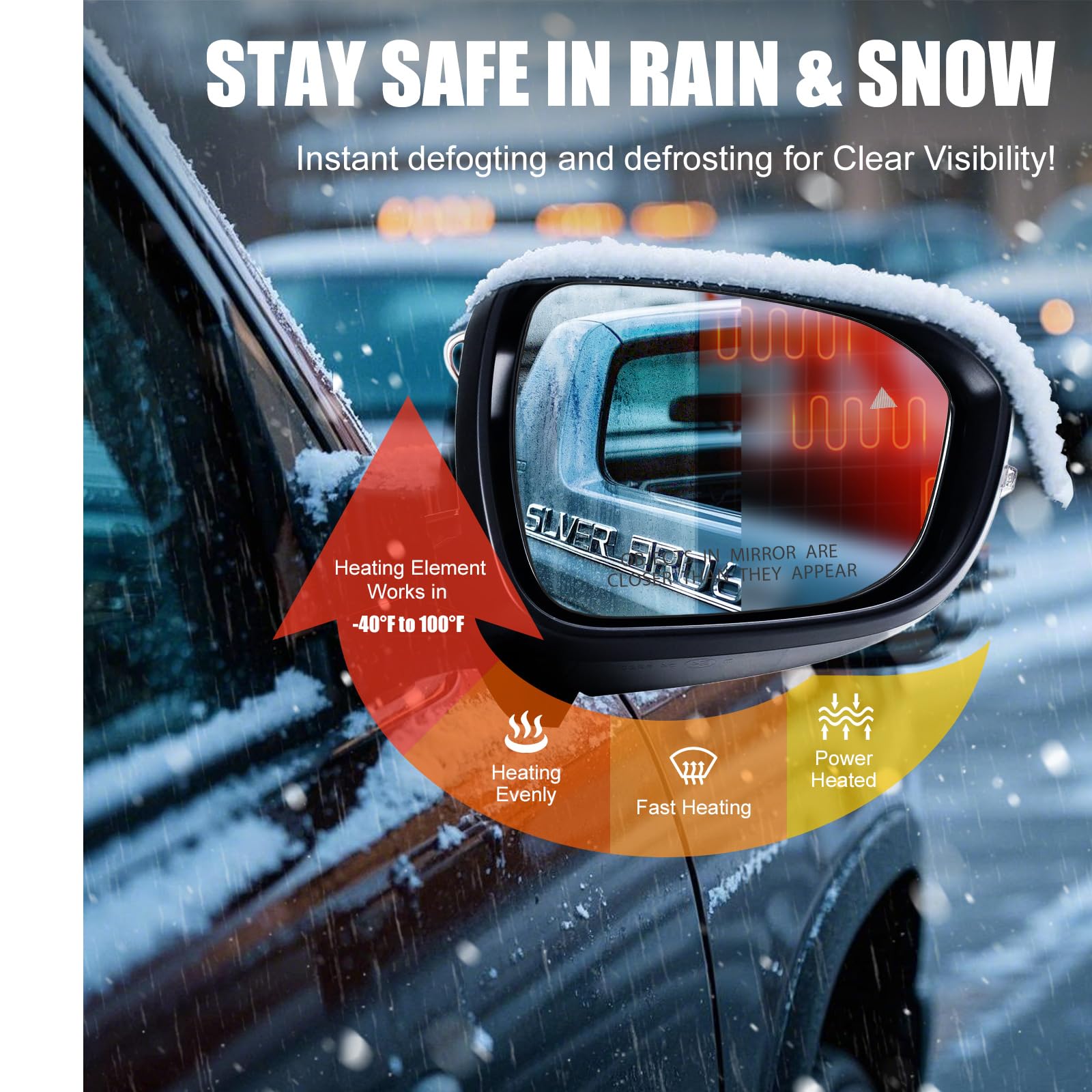 Auto Spiegelglas Nissan Qashqai J12 & Rogue | Beheizt Mit Totem Winkel | 2021-2024 Modelle