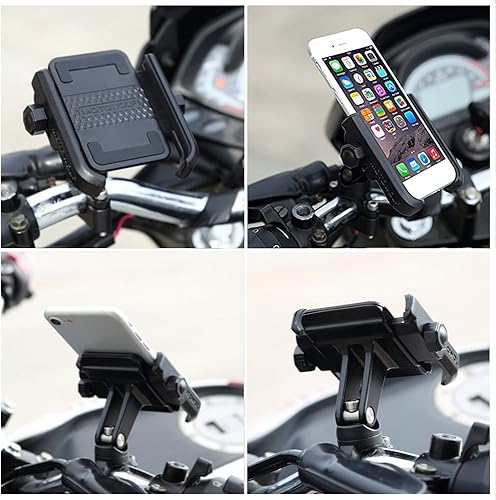 Miniatura 7 de Soporte para teléfono de motocicleta, soporte para teléfono de bicicleta, abrazadera ajustable de aluminio antivibración, clip de teléfono para