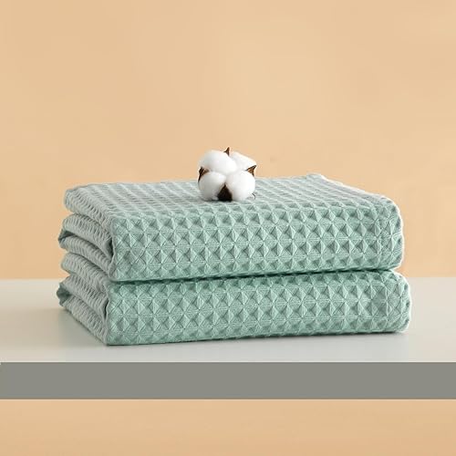 AMWAN Toallas de baño verdes de algodón de lujo, toallas de baño extra grandes de alta absorción, toalla de ducha de teñido rápido, toalla corporal