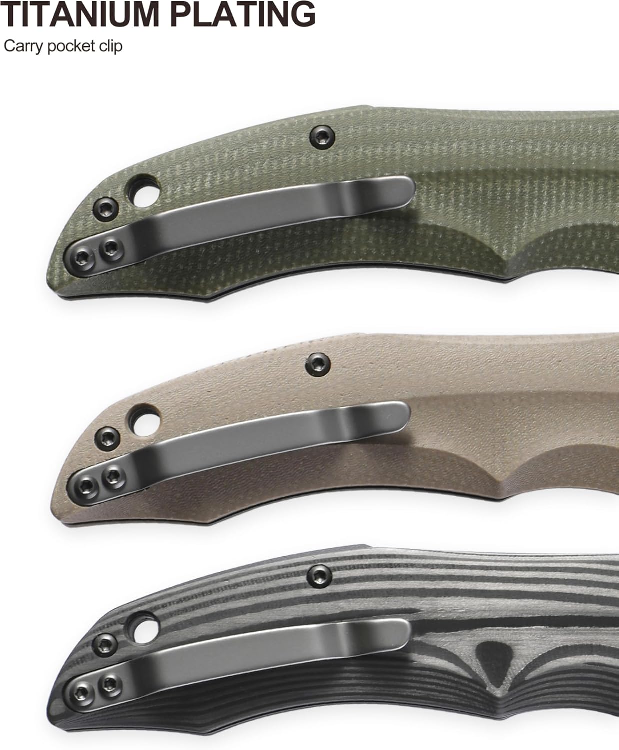 Petrified fish PFP10 Hairtail Folding Knife, 3.54" K110 Stonewashed Blade 5.25 oz Micarta Handle Pocket Folding knife for EDC Camping Outdoor (Khaki Stonewashed)