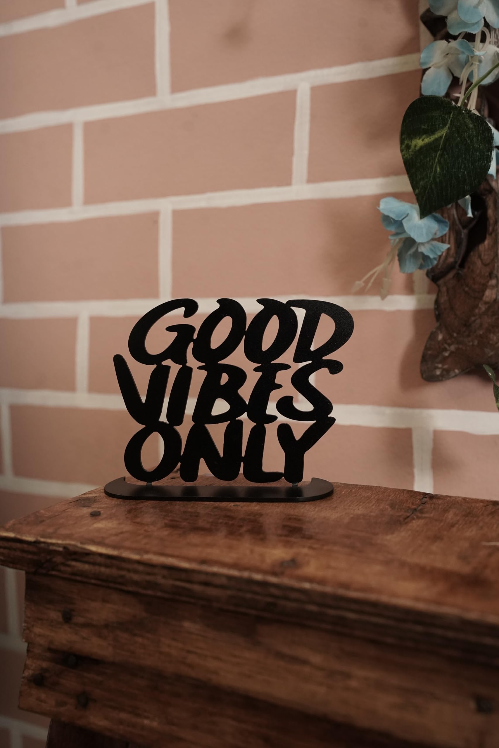 Oh Damn MDF Wooden Table Decor Good Vibes Only | Home Decor Items for Living Room | Table top decor | Shelf Decoration | Quotes Gifts