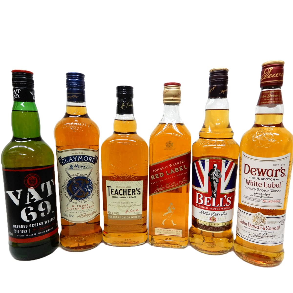 Amazon.co.jp: ウイスキー飲み比べ6本セット VAT 69、クレイモア 