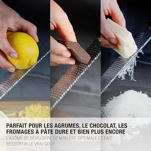 Microplane Grattugia Zester Blu Denim Ideale per Agrumi, Formaggio a Pasta Dura, Zenzero, Cioccolato e Noce Moscata con Lama Fine - Made in USA - 9