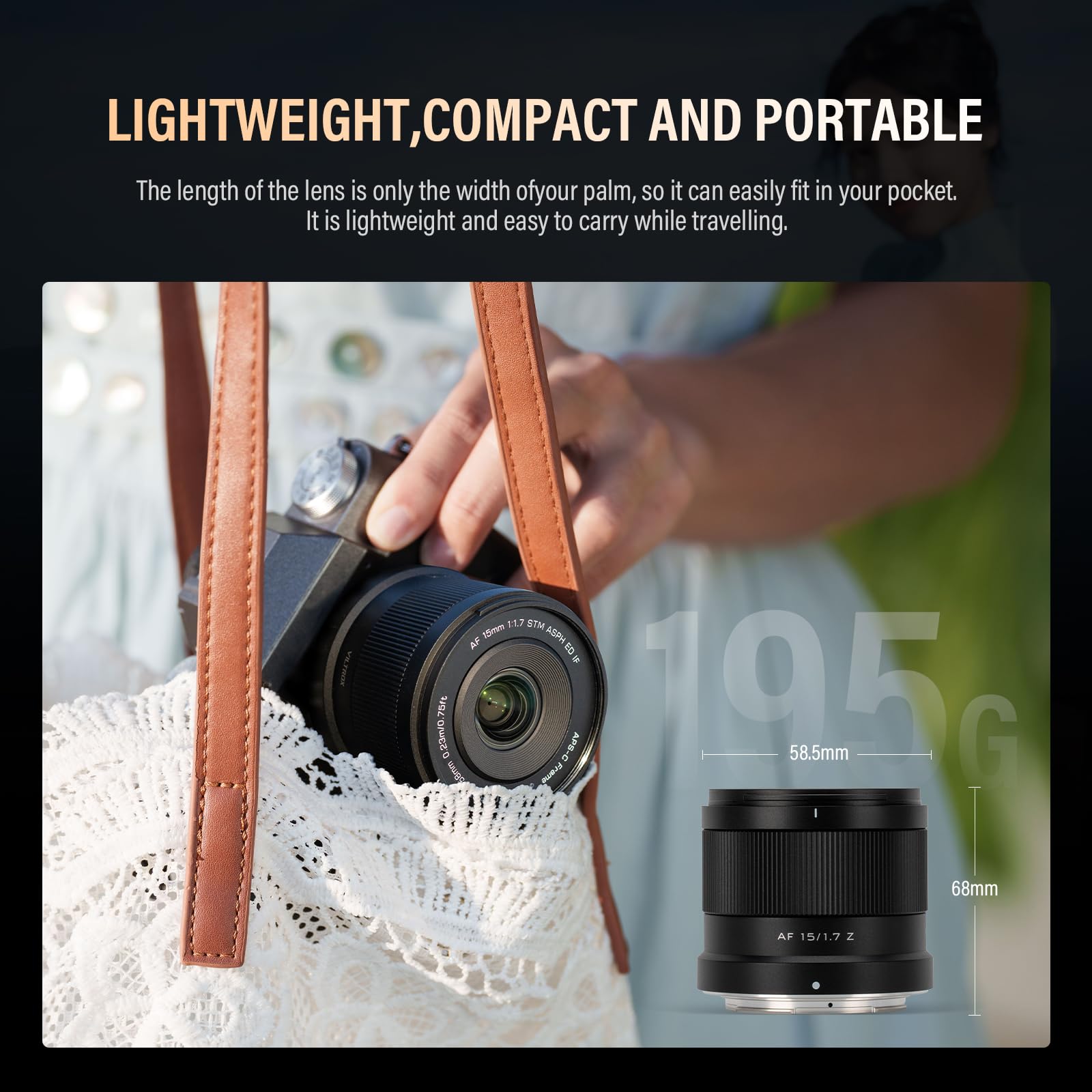 VILTROX 15mm F1.7 Aria Obiettivo Autofocus per Nikon Z Mount Lenses STM APS-C Grande Apertura Camera Flash Grandangolari Compatibili con Nikon Z9 Z8 Z7 Z6 Z5 Z50 Z30 ZFC