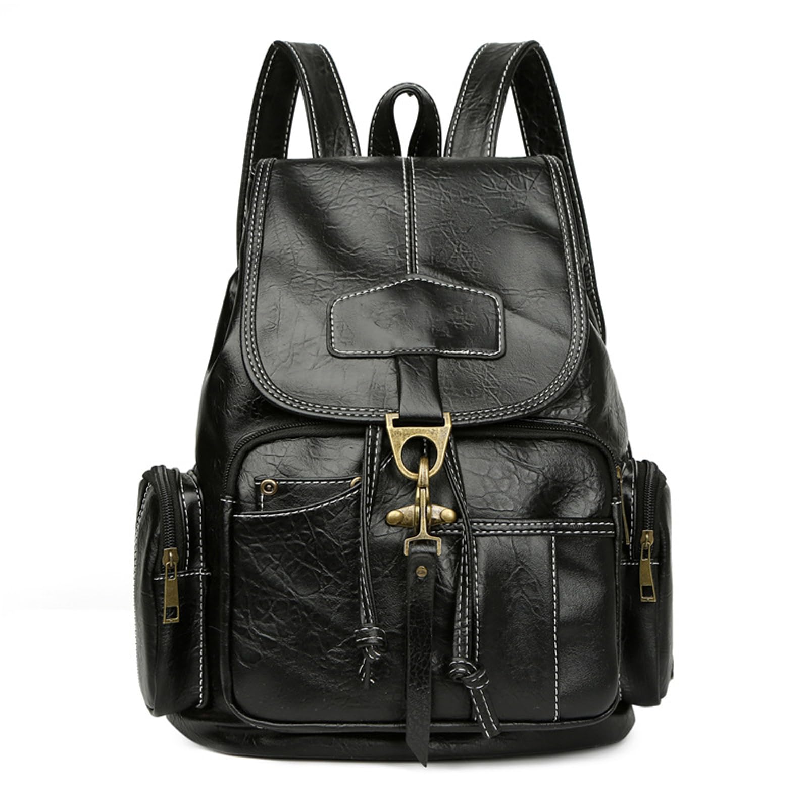 Petit sac à dos pour femme - Anti-vol - Sac à dos de ville - Élégant - Étanche - Sac à main 2 en 1 moderne pour les trajets - École - Travail - Voyage - Loisirs - Noir, Noir