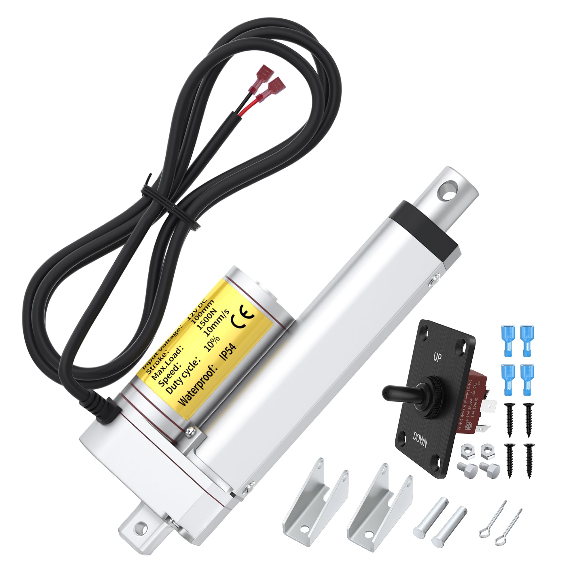 RVMARINEPAT 8 Inch 12v Linear Actuator, 330lb Thrust, High Speed 10mm/s Heavy Duty Linear Motion Actuator 12V with Manual Controller for Industrial Use — Amazon image 9