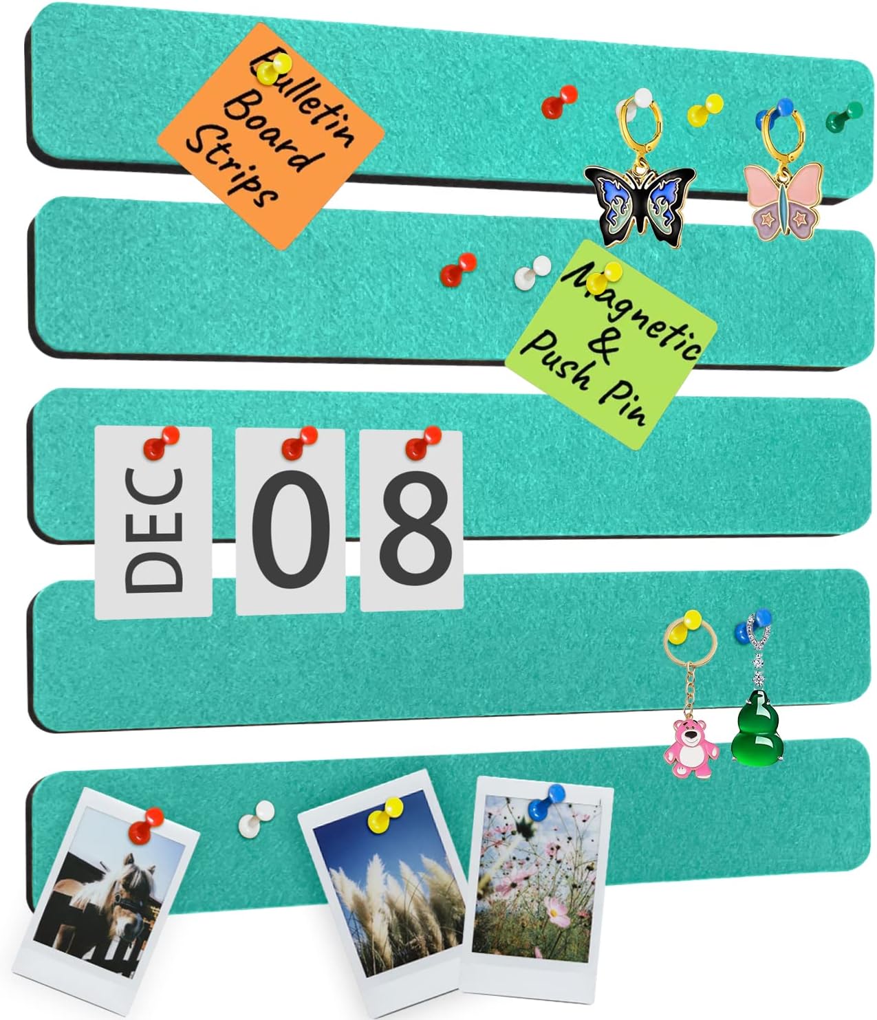 Bulletin Board, Jeethemy Felt Pin Board Bar Strips, Self