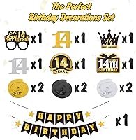 Vista 2 de LINGTEER - Set de banderines de decoración para cumpleaños