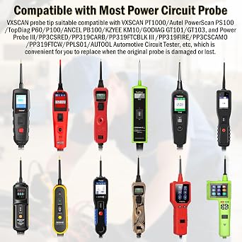 1PC Probe Tip 4Mm Banana Jack 3 Probe Accessories for Power Circuit Probe Kit - Probe Caps for VXSCAN PT1000 Automotive Circuit Tester Electrical System Diagnosis