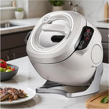 Automatic Cooker, 6L, 110V, 2000W, 360  Rotation Type, Auto Cooker, Electric Cooker, Wok, Rice Machine, 3 Adjustable Speeds, Suitable for Stir Fry and Simming, One Click Start Non-Stick Coating, Easy to Operate, Easy to Clean