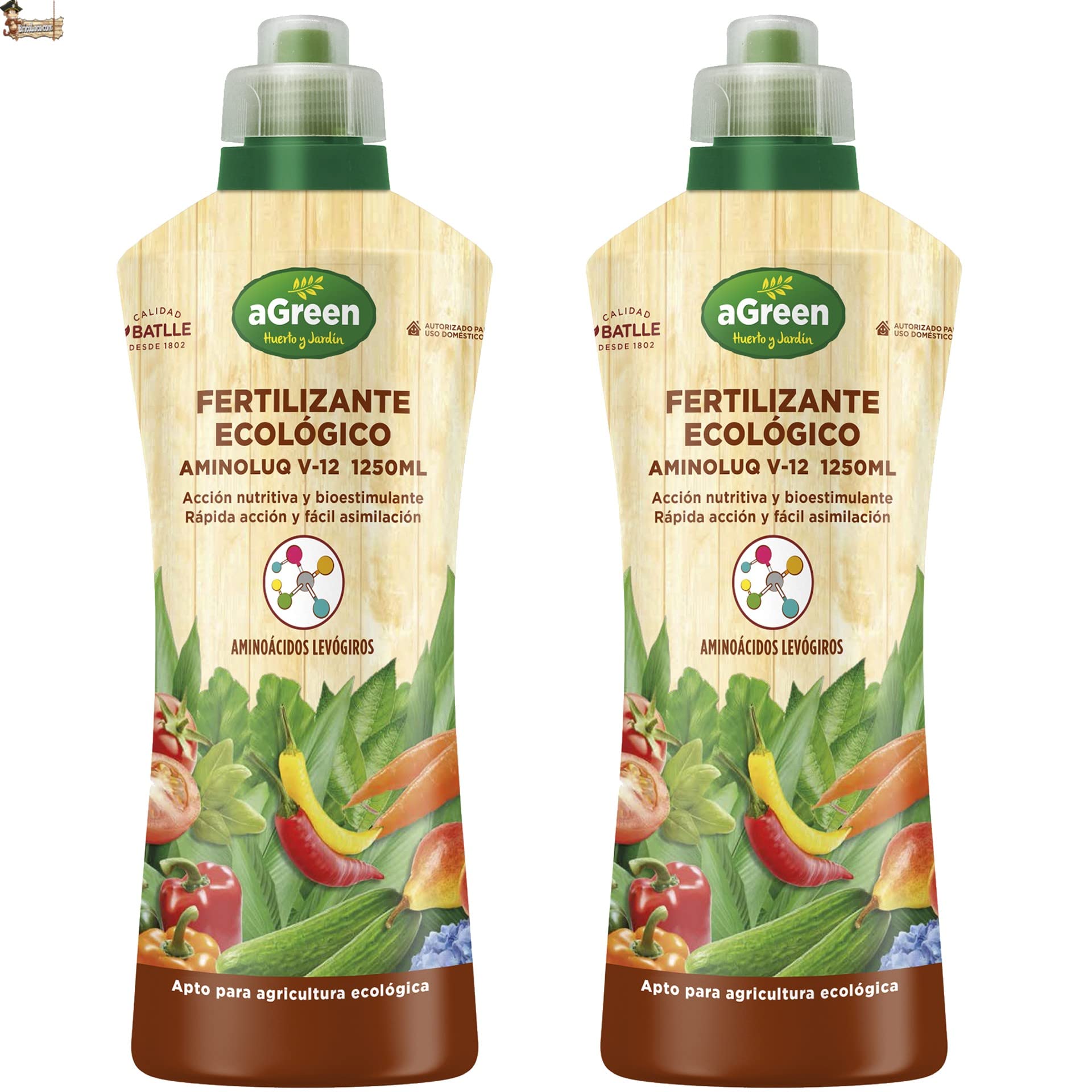 BricoLoco.com Organiczny nawóz roślinny w 100% ekologiczny. płynny nawóz. Kompleks odżywczy materia organiczna, aminokwasy i składniki odżywcze. Wewnątrz, na zewnątrz, ogród warzywny lub ogród. (2)
