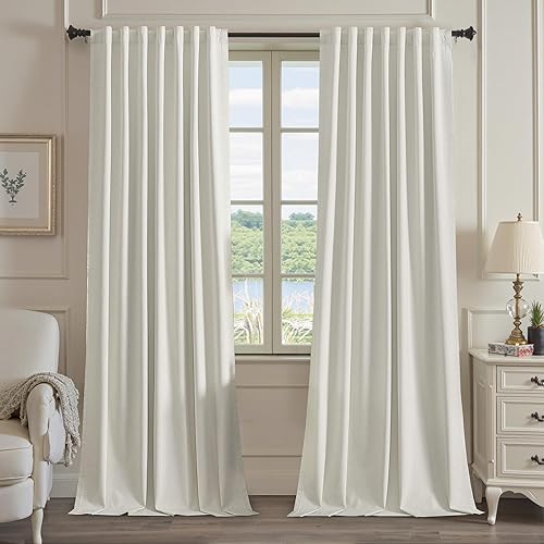Miniatura 23 de UHITECH - Cortinas de 108 pulgadas de largo para ventana de sala de estar, cortinas opacas para dormitorio, juego de 2 paneles, azul, modernas, de