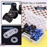 Vista 5 de Swpeet Juego de tornillos para parabrisas de motocicleta, con púas de aluminio, 15 unidades, para motocicleta, empalador corto, compatible