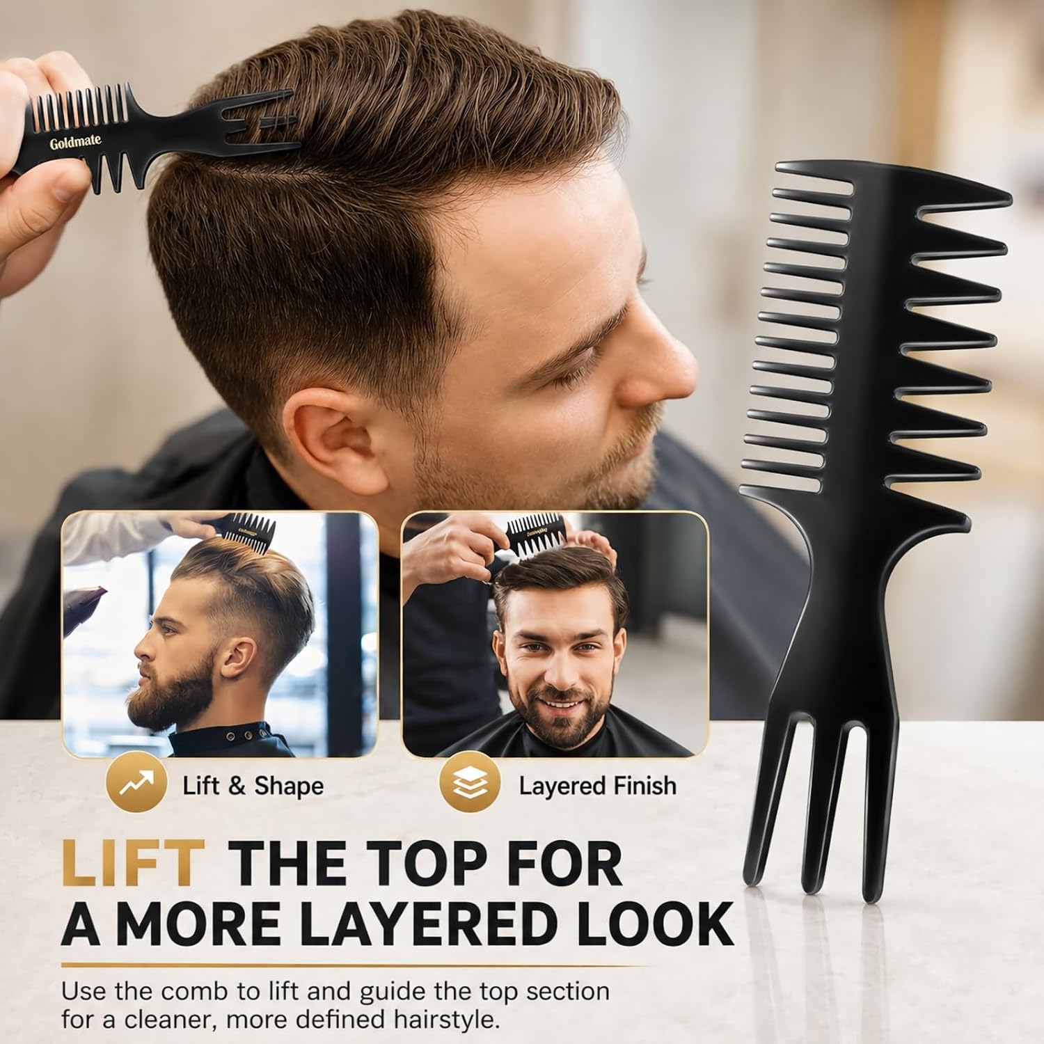 Hair Texture Comb,Wide Tooth Styling Combs for Men Women 5PCS