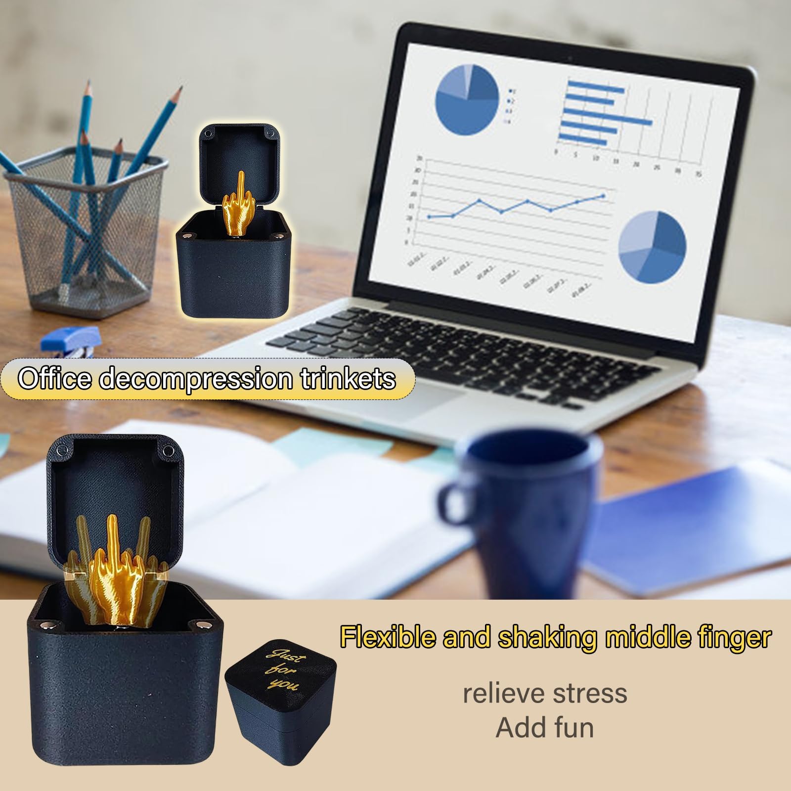 Boîte cadeau surprise avec doigt dans une boîte, cadeau surprise pour adultes, décoration d'intérieur (noir, 1 pièce