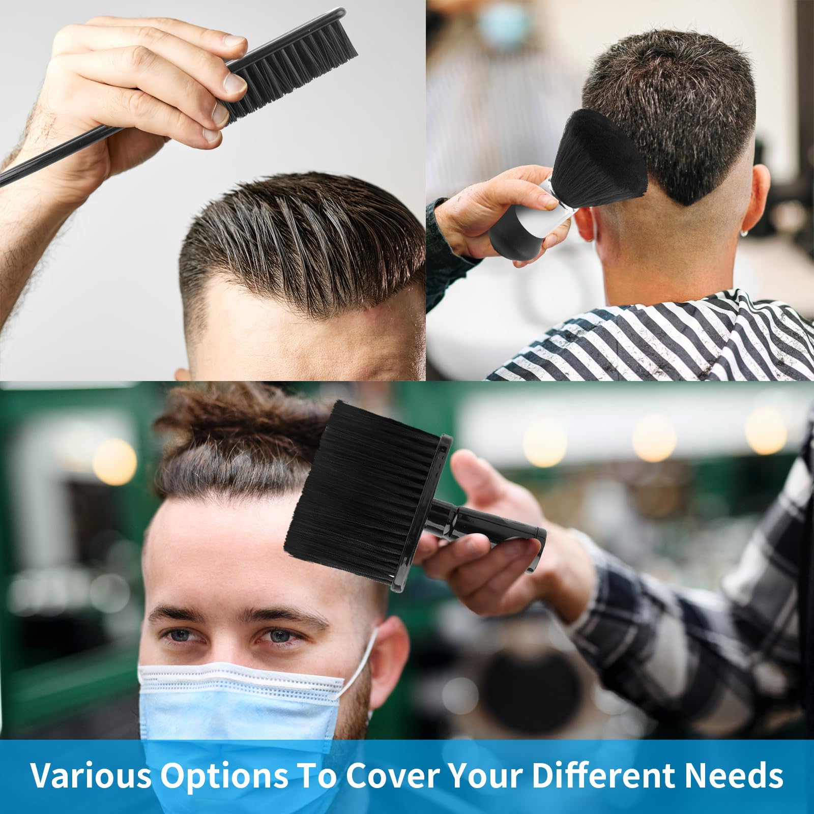 Juego de 3 cepillos de peluquería: cepillo para el cuello y suave