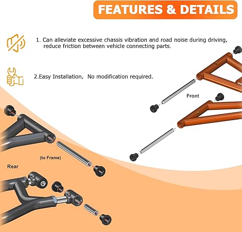 Miniatura 3 de WeiSen Kit de buje A-Arm compatible con Polaris Ranger XP 800 Crew 900 Diesel Crew 2010-2014