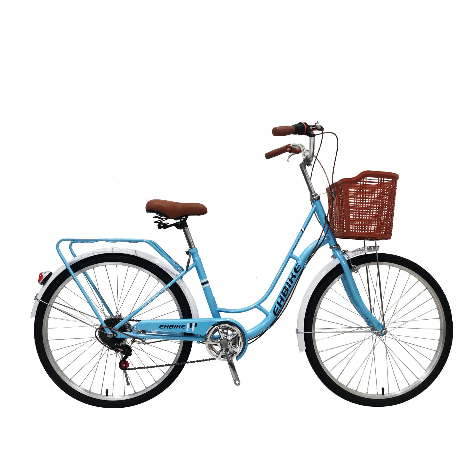 PUTEARDAT Beach Bike Beach Crusier Bikes 24 Inch Bike Boys Women Bike 26 Inch Bike Road Bike Seaside Travel Bicycle,Commute Bike 7 Speeds