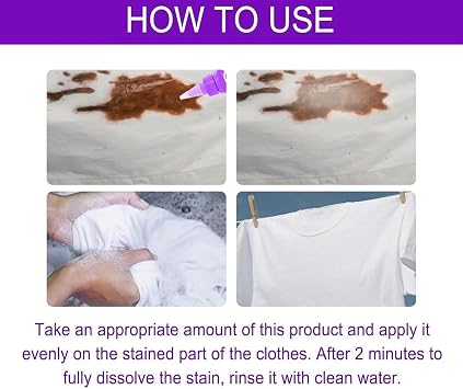 Active Enzyme Laundry Stain Remover Purple Bottle, Active Enzyme Laundry Stain Remover, Garment Stubborn Stain Cleaner Oil Remover, Clothes Oil Stain Remover (3Pcs)