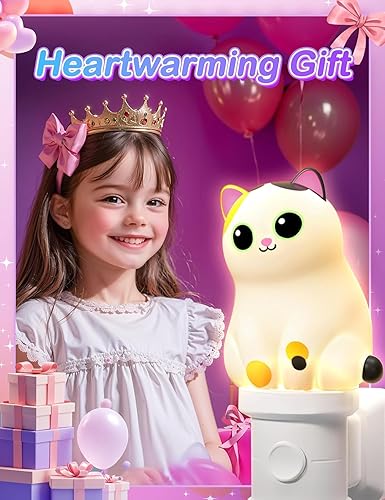 Miniatura 6 de KINDEEP Luz nocturna para niños Lindas luces nocturnas de animales de gato enchufables en la pared, RGB y blanco suave 3000K con sensor de atardecer