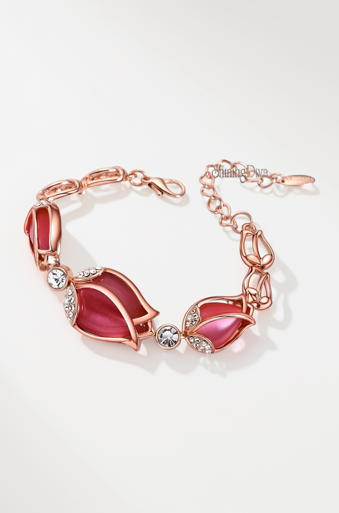 Latest Stylish Rose Gold Austrian Crystal Bracelet for Women and Girls (11943b), free