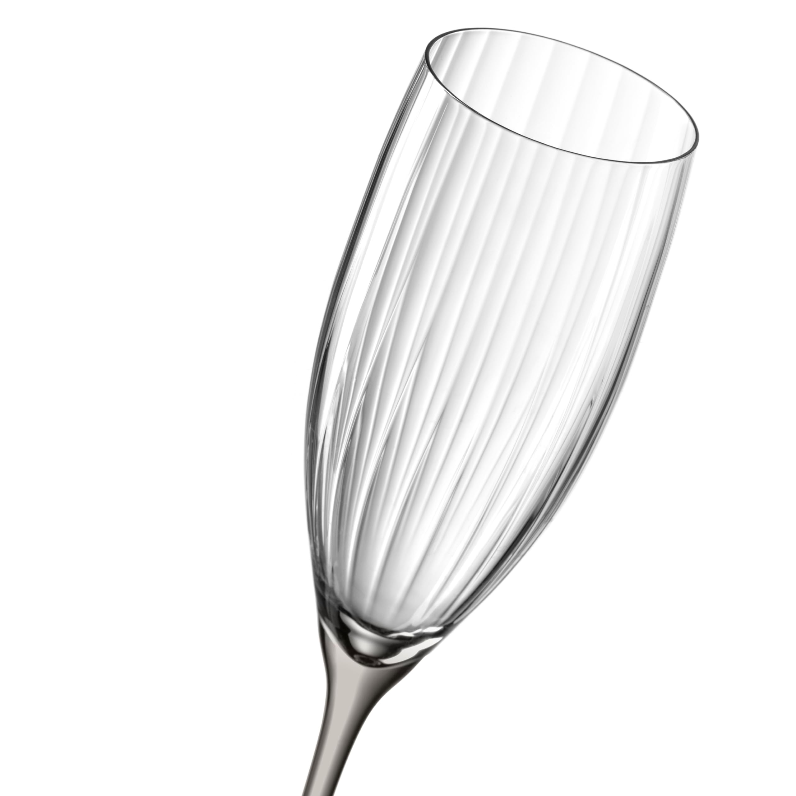 LEONARDO HOME Poesia Sektglas 6er Set, spülmaschinengeeignetes Champagnerglas, Höhe 25 cm, 250 ml, grau, 022381