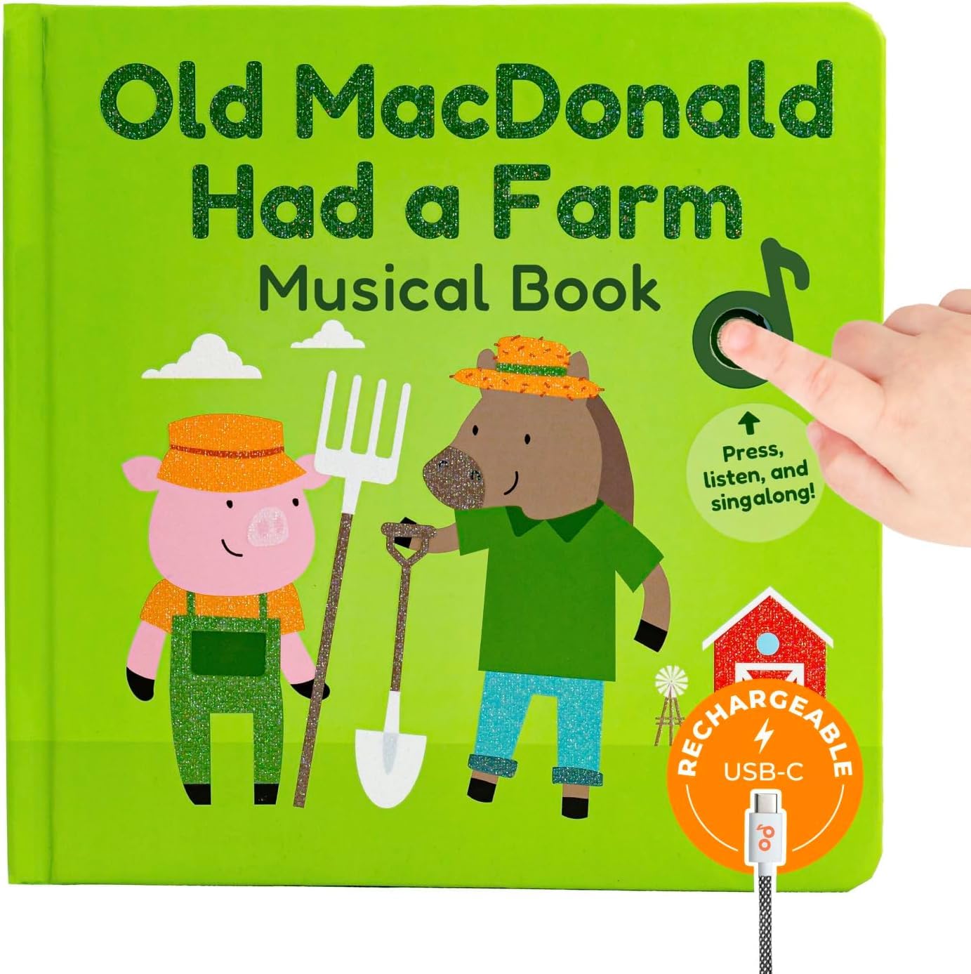 Cali's Books Old MacDonald Had a Farm Music Book for Toddlers 1-3 Years Old - Nursery Rhymes Musical Books, Interactive Baby Sound Book, Singing Toy