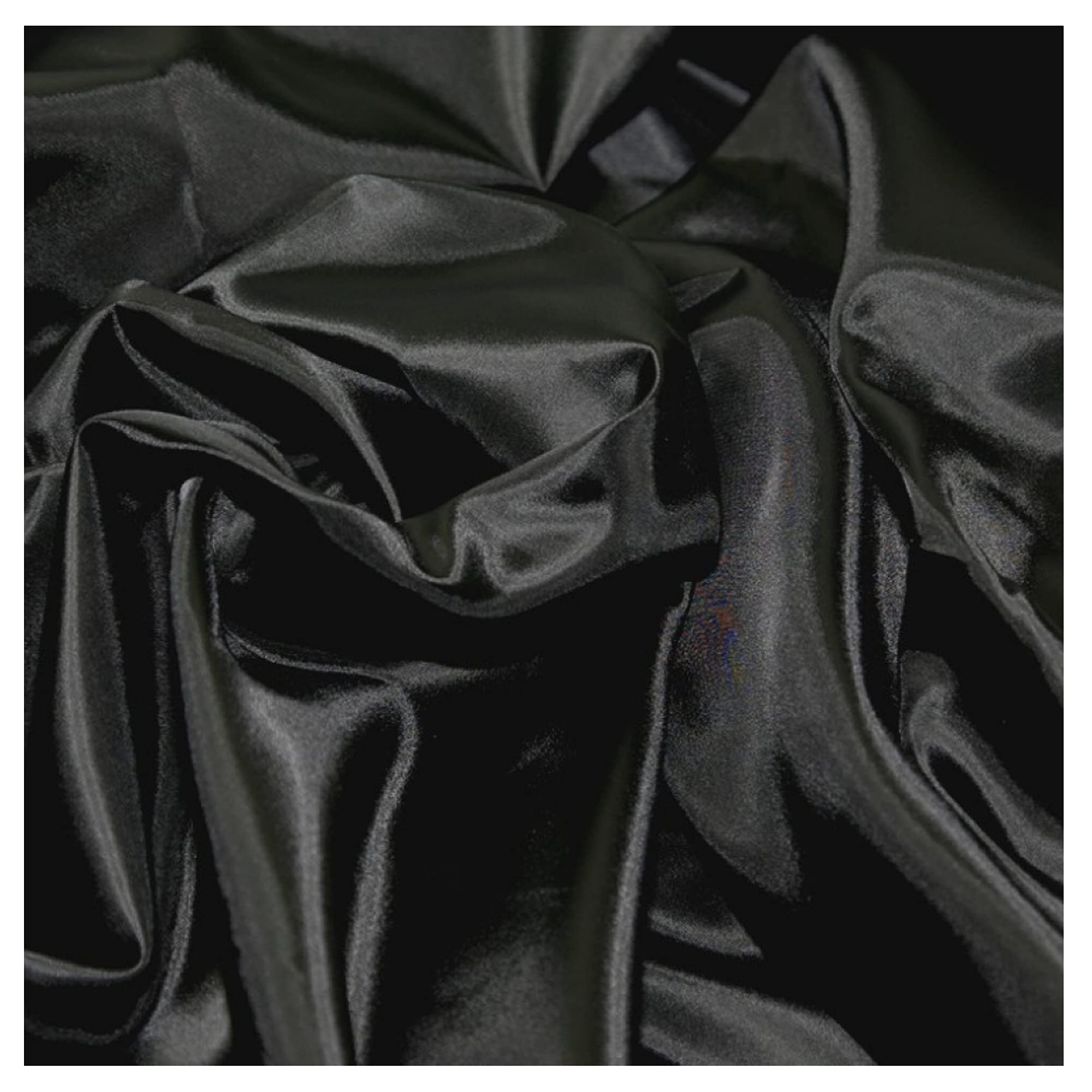 Black Antistatic Lining Fabric - Polyester Silky Fabric 54gsm for Sewing, Jacket Lining, Garment Lining, Dress Linings, Dressmaking, Arts and Crafts| 60" | 150cm Wide | Sold by The Metre