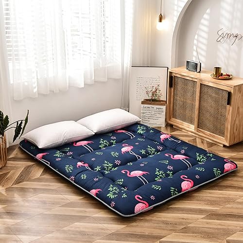 Miniatura 2 de Colchón futón japonés flamenco para dormir, cama japonesa plegable, colchón enrollable, tapete de tatami, almohadilla portátil para acampar para