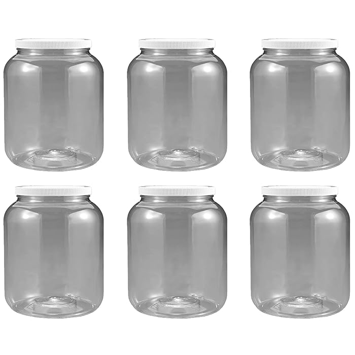 Buy CLEARVIEW CONTAINERS 64 oz Clear Plastic Jars with lids Set of 6