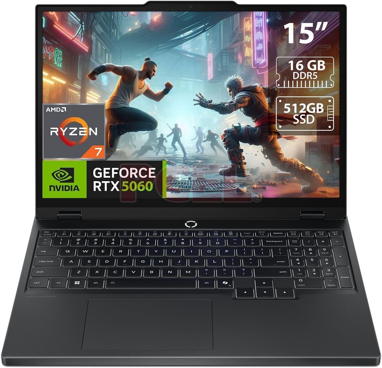 Legion 5 15.1" OLED WQXGA 165HZ Gaming Notebook AMD Ryzen 7 260 16GB RAM 512GB SSD NVIDIA GeForce RTX 5060 Eclipse Black