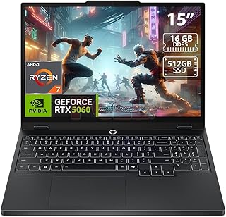 Lenovo Legion 5 165HZ Gaming Notebook AMD Ryzen 7 260 16GB RAM 512GB SSD NVIDIA GeForce RTX 5060 Eclipse 15.1" OLED WQXGA Black W11