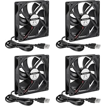 ACEIRMC 4pcs 120mm USB Brushless Cooling Fan 120mm x 25mm DC 5V Quiet Cooling Fan 12025 Small Appliance Series Replacement Mini Computer Fan 12025 5V USB