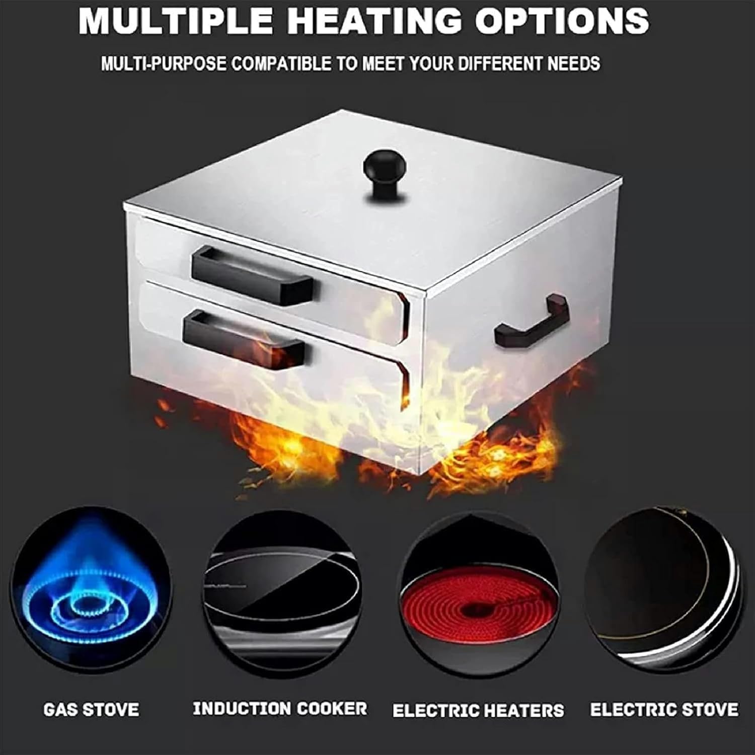 2 Grid Rice Roll Machine Vermicelli Roll,Rice Roll Machine Devices 2 Drawers Multi Use Cookware Durable,for Breakfast Household Drawer