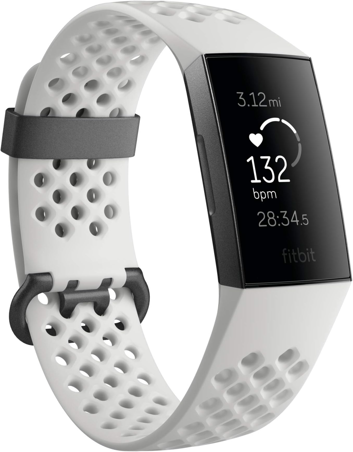 Fitbit Charge 3 SE Fitness Activity Tracker Graphite/White Silicone, One Size (S & L Bands Included) (Renewed)