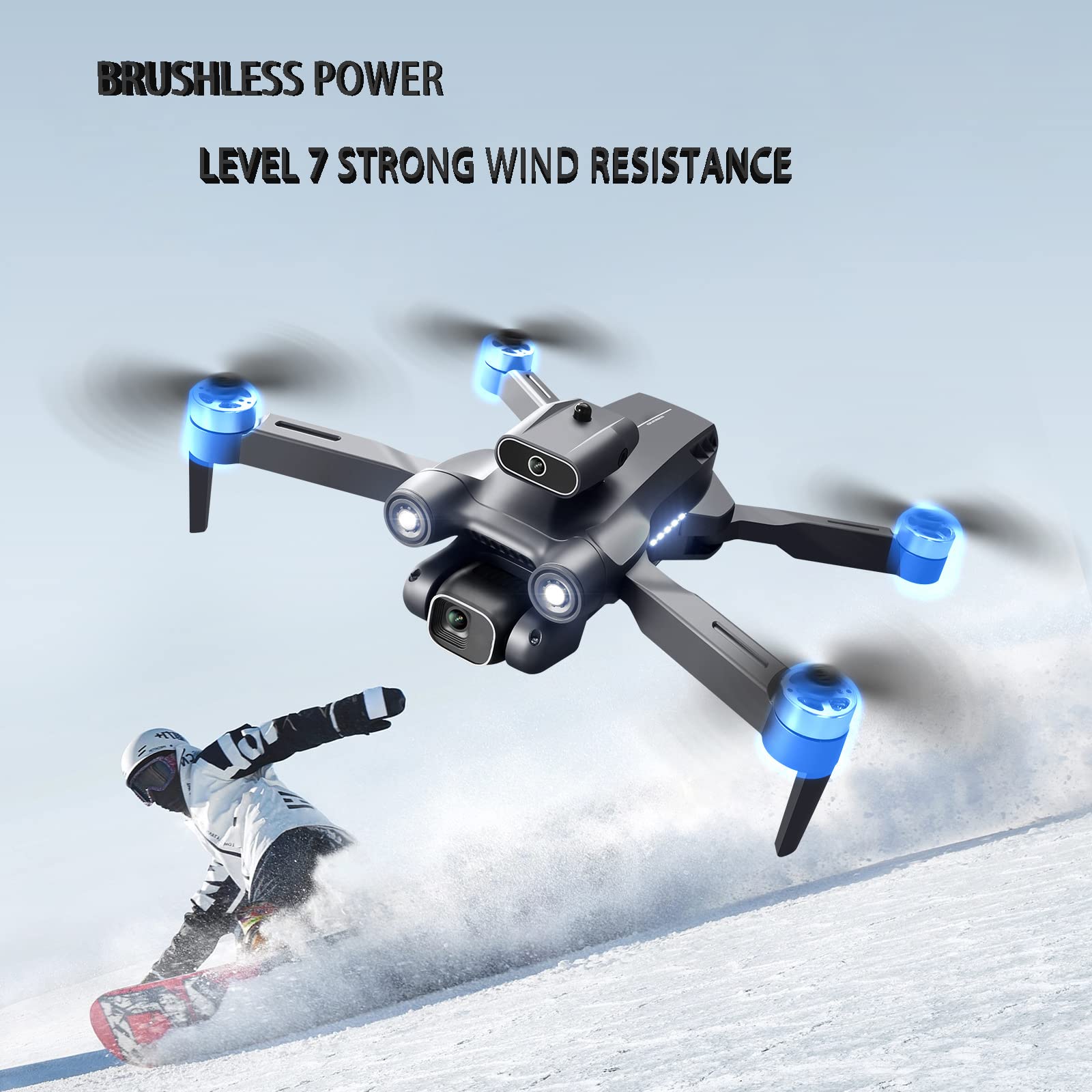 Fotografia Aerea da 6K Pixel: Drone Aereo avanzato con Pixel da 6K, prevenzione degli Ostacoli a 360°, Motore brushless, Zoom 50x e Passaggio del Flusso Ottico. (B)