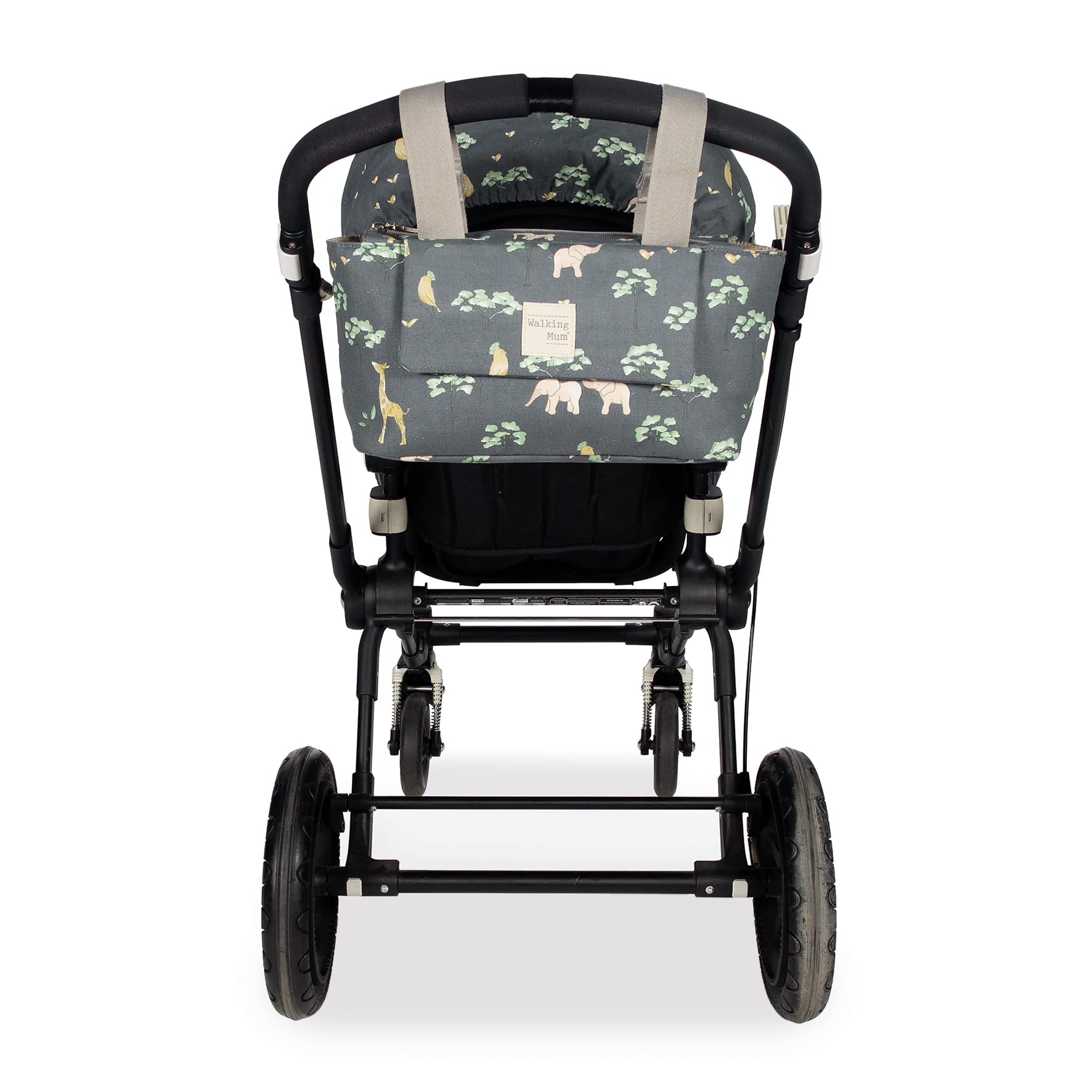 Borsa per maternità per passeggino Walking Mum, manici corti antracite 31x17x12 cm