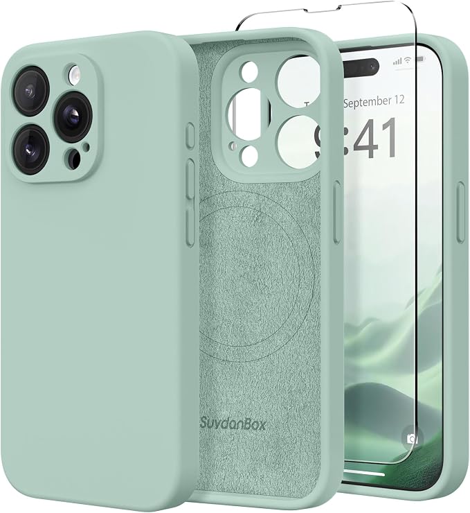 Magnetic for iPhone 13 Pro Case Silicone Mint