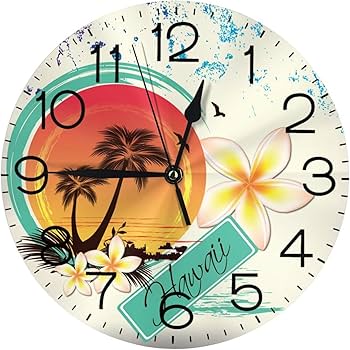 Amazon.co.jp: 砂浜 海 ハワイ ココナッツ 掛け時計 おしゃれ 北欧