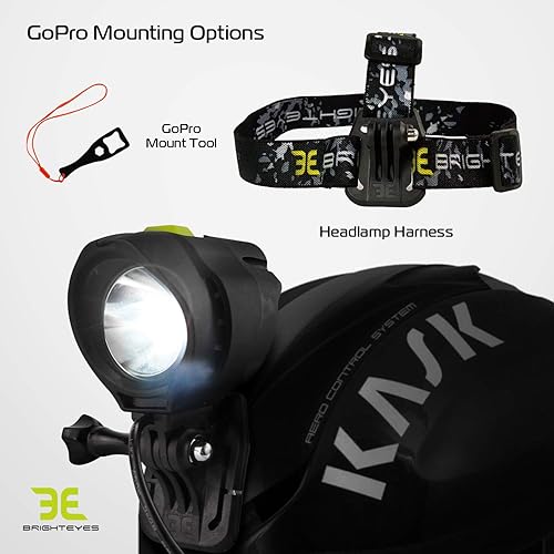 Miniatura 2 de BRIGHT EYES Juego de luces de bicicleta de 1800 lúmenes The Stamina faros delanteros súper brillantes con tecnología Quad Cree y carcasa de nailon