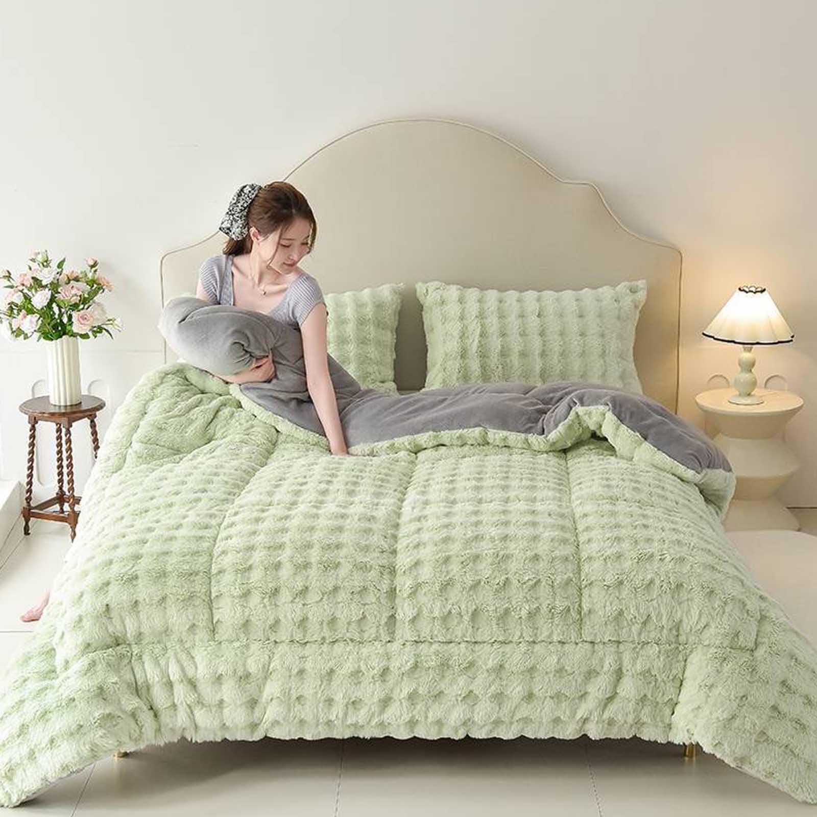 Trapunta Coperta Fluffy Invernale Ultra Morbida E Calda Piumone Piumoni Trapunte Matrimoniali Invernali Coperta Ponderata Trapuntino per Freddo Intenso(#3,180x220cm/3.5kg)
