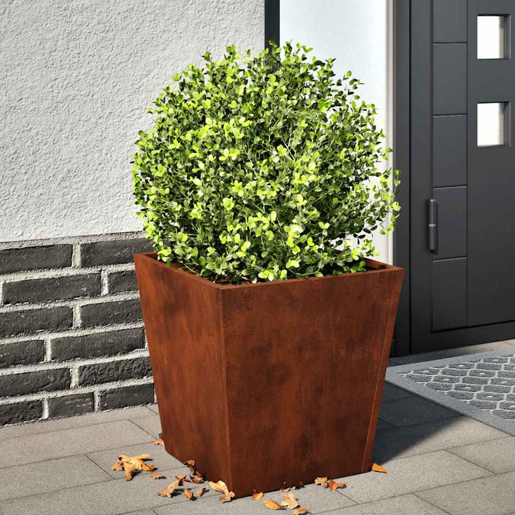 Jardinière Carrée 40x40 cm en Acier Corten Résistant aux Intempéries pour Balcon Jardin Terrasse, Bac à Fleurs Grand Volume sans Drainage, Décoratif Durable