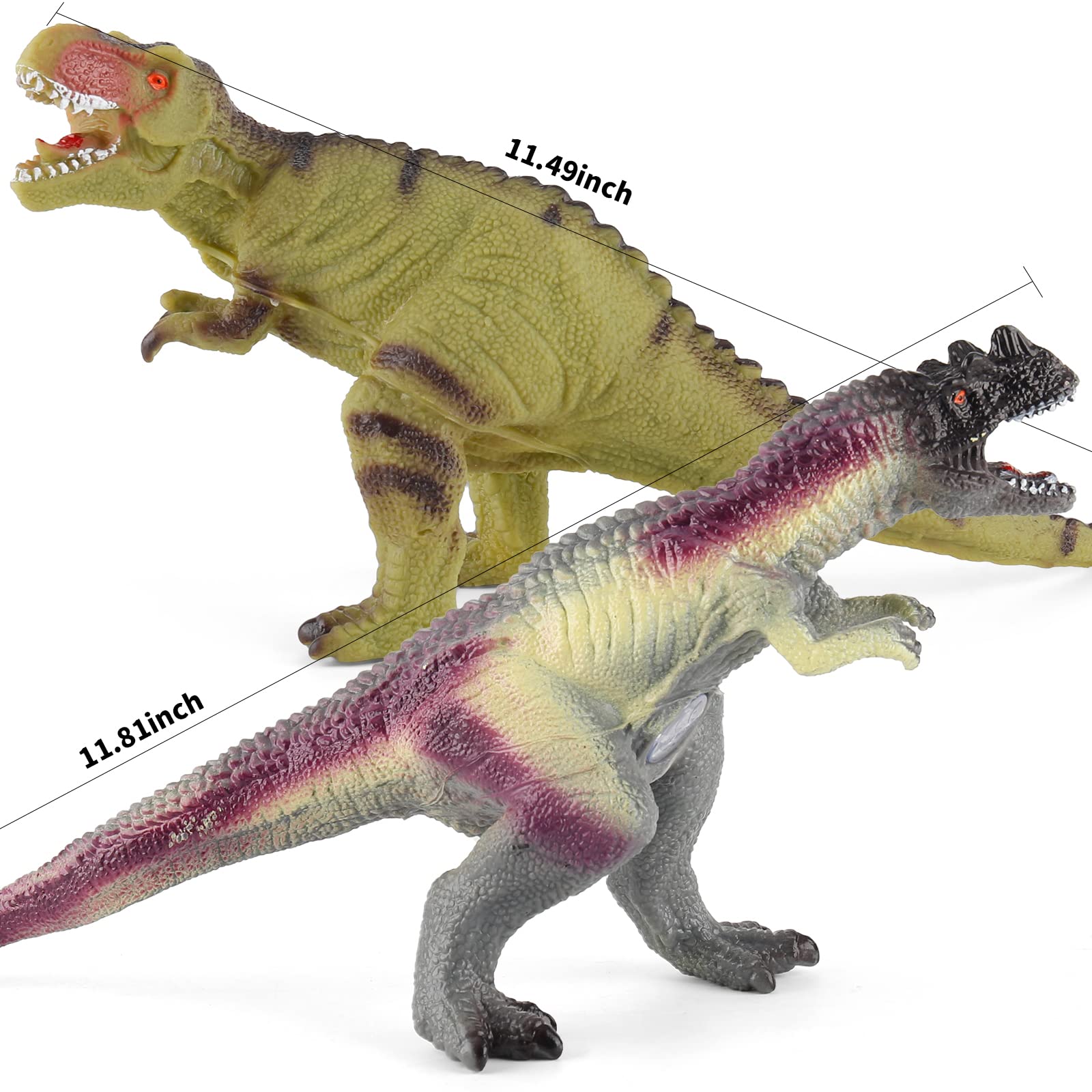 Ganowo 6PCS Dinosaur Toys for Kids 3-12, Large Realistic Soft Dino