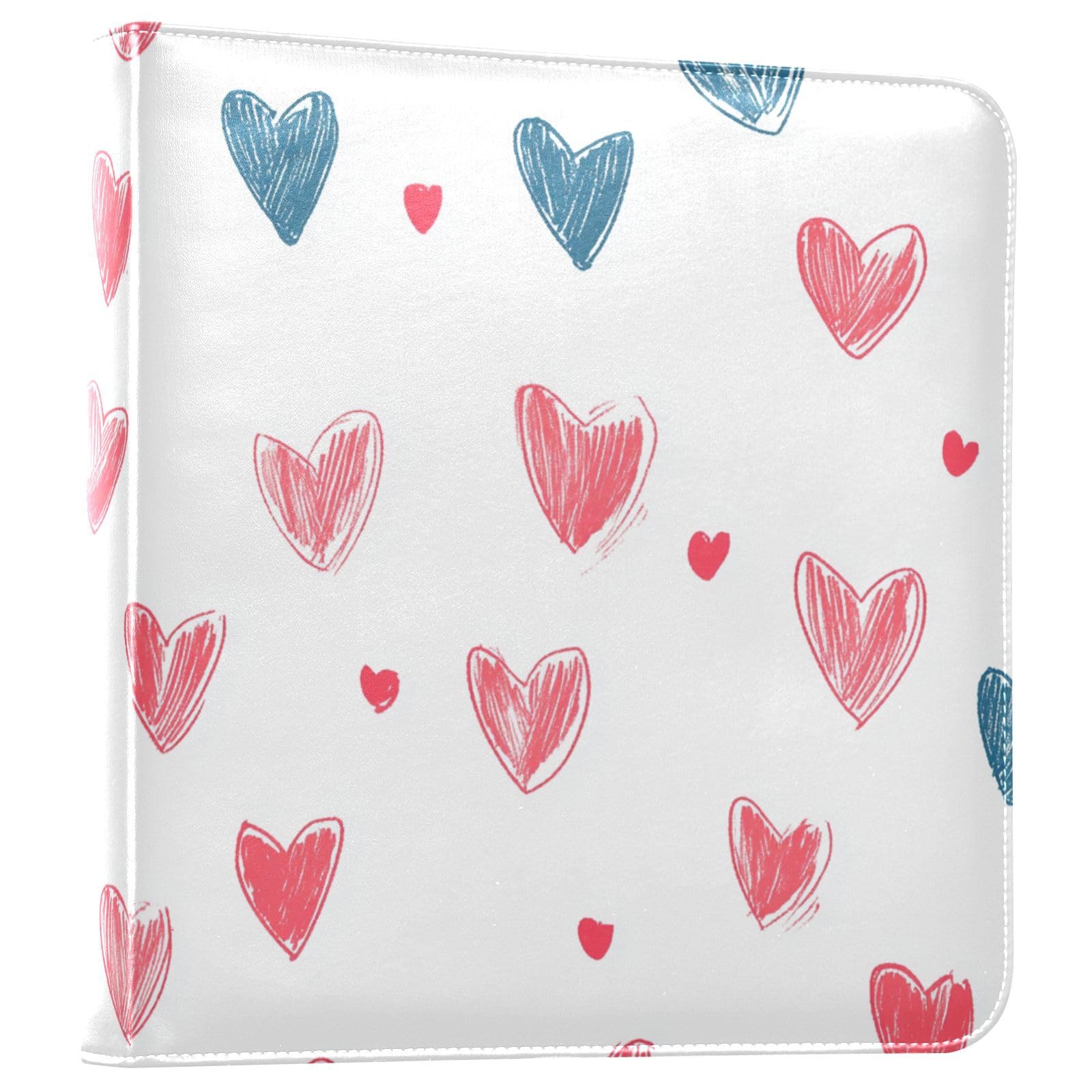 Álbum de fotos para fotos de todos los tamaños, para fotos de San Valentín, corazones autoadhesivos, fotos de 4 x 6, 5 x 7, 6 x 8 pulgadas