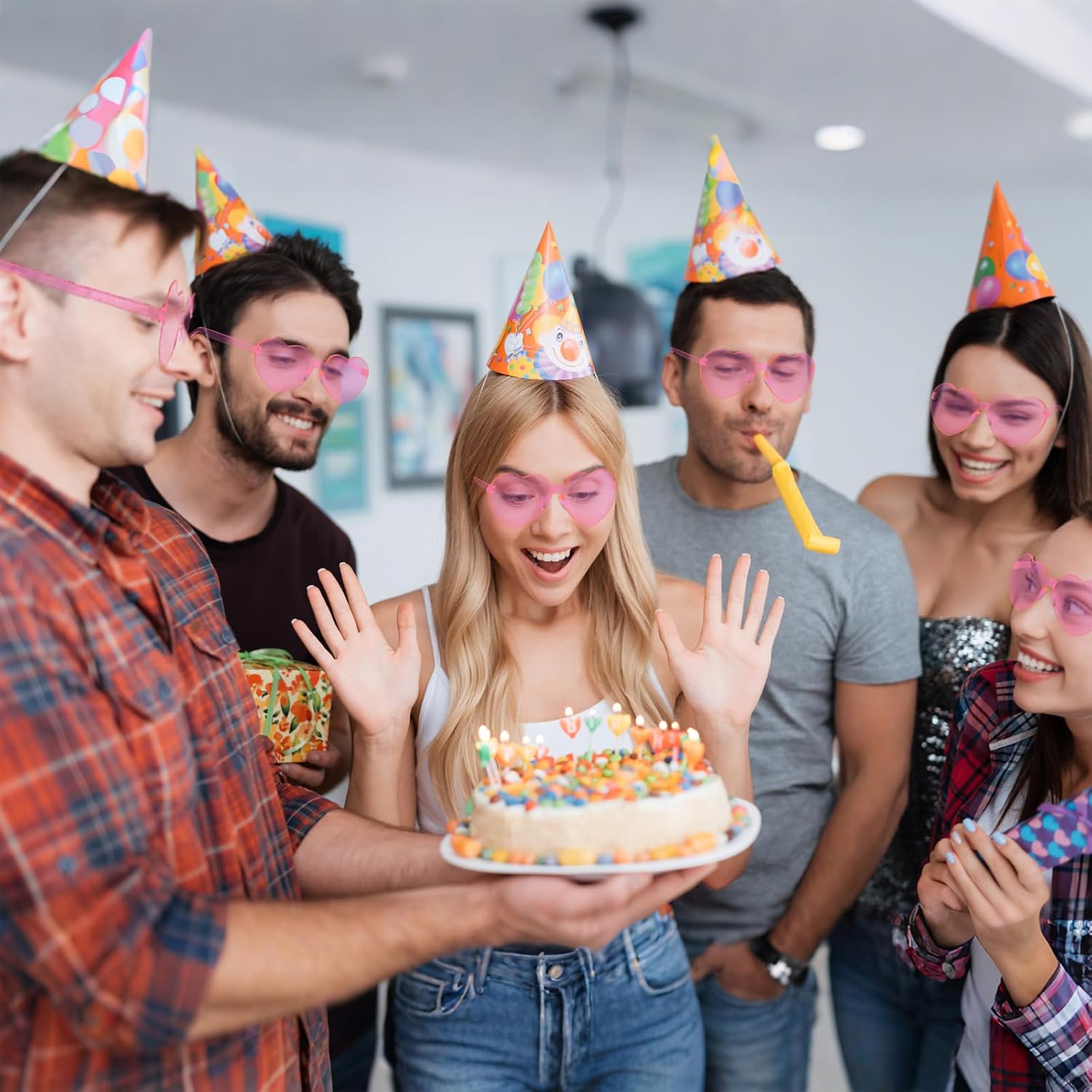 14 Pairs Heart Shaped Sunglasses for Women, Rimless Glasses, Frameless Love Glasses,Heart Sunglasses Party Favor - Image 6