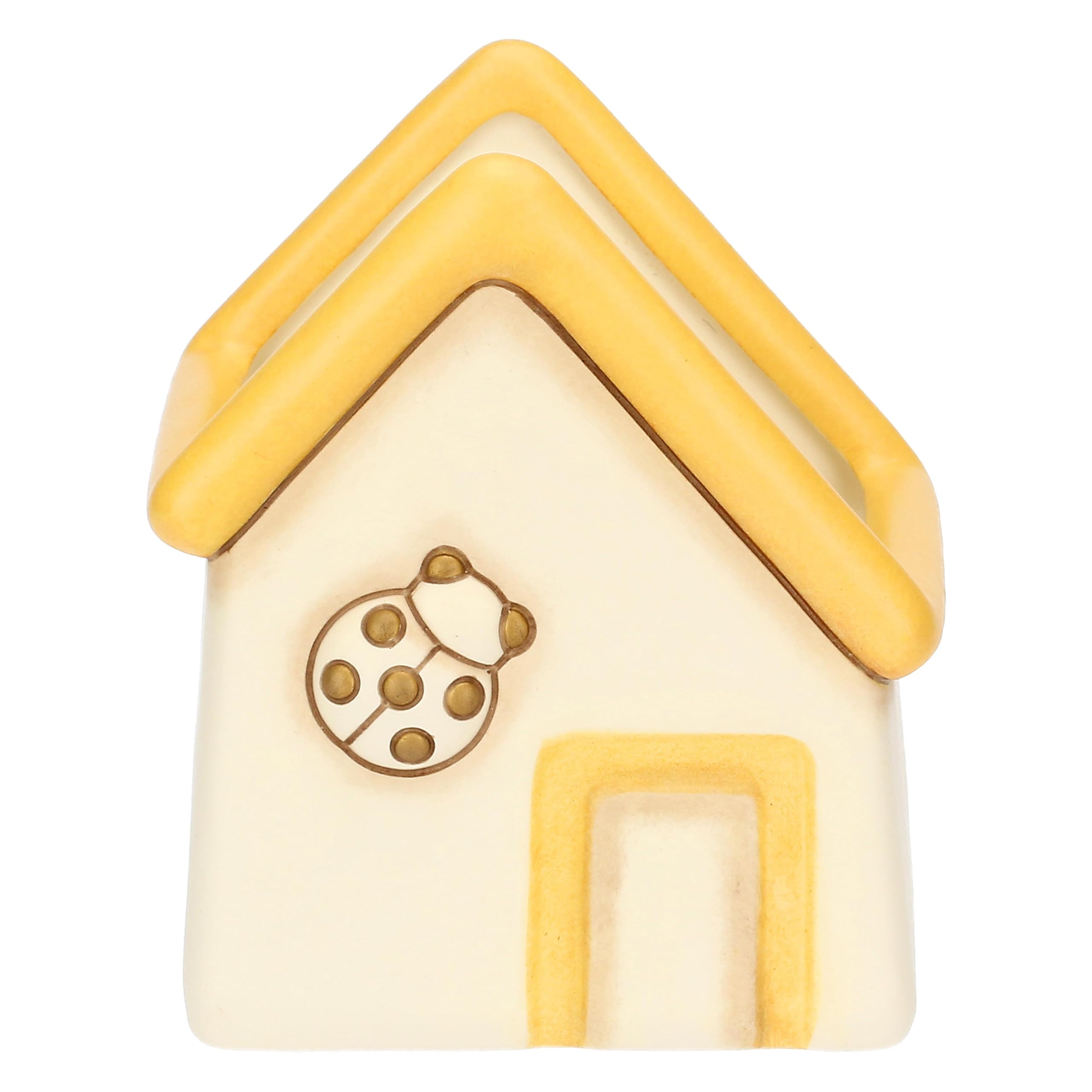 Thun - Porta diffusore a forma di casetta con coccinella in ceramica, 11,4x11,2, altezza 12,9 cm, collezione THUN Fragrances